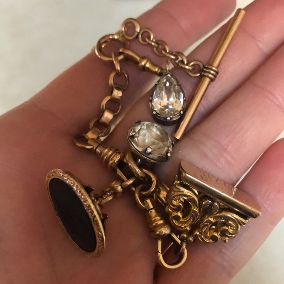 Georgian Victorian gold charm necklace - Picture 7 of 16